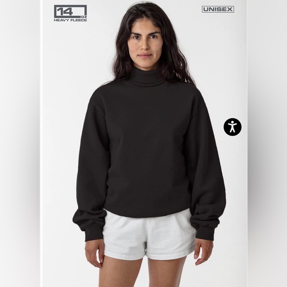 COPY - 14 OZ HEAVY FLEECE TURTLENECK SWEATSHIRT *NWOT* - Picture 2 of 7